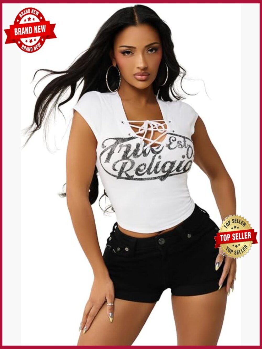 Lace Up Cap Sleeve Ribbed Crop Top